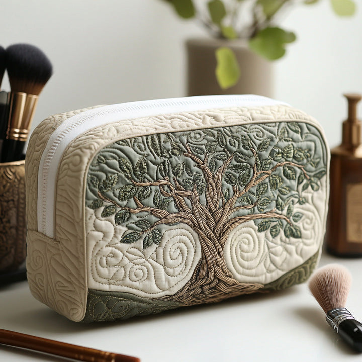 Trousse de maquillage matelassée racines de l’arbre de vie – vue 1 – Maria Milano