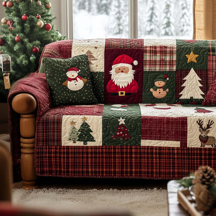 Housse de canapé matelassée – Motif de Noël
