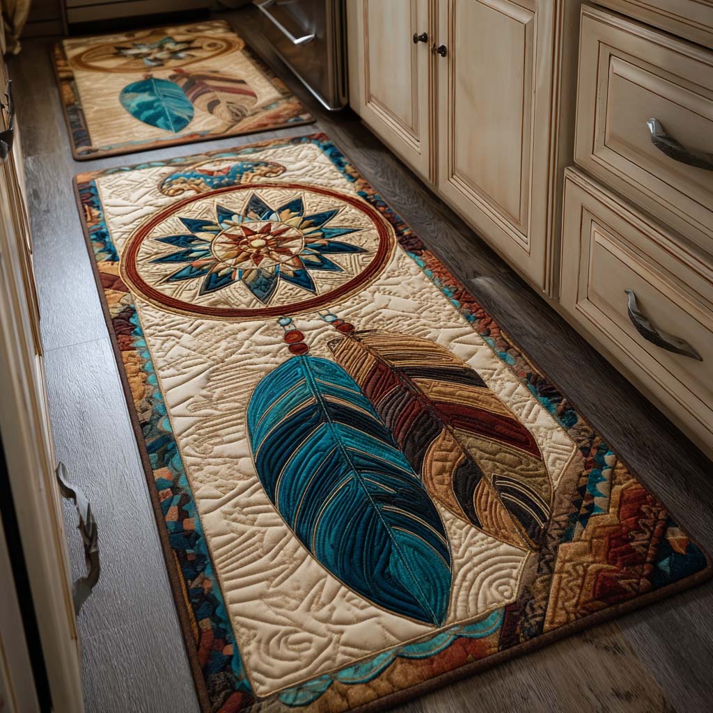 Tapis de cuisine antidérapant – Inspiration amérindienne