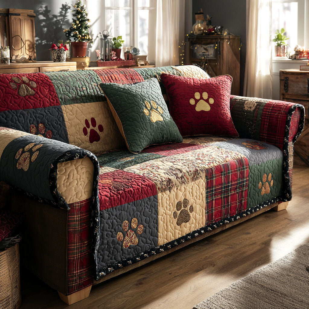 Housse de canapé matelassée – Motif de Noël – image 1