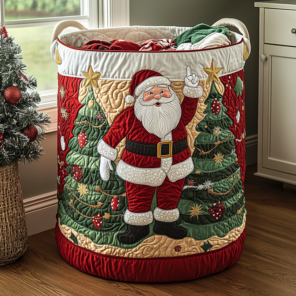 Panier à linge matelassé – Père Noël
