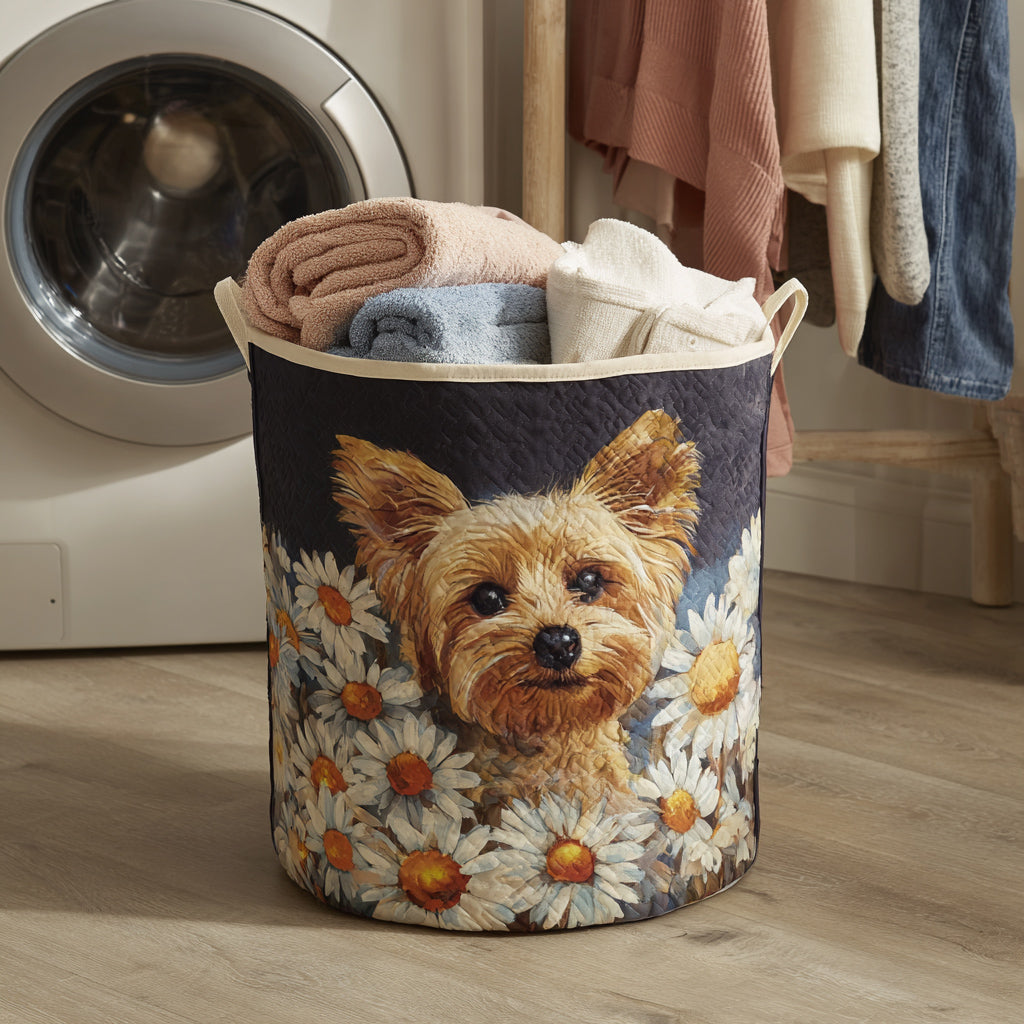 Panier à linge matelassé – Yorkshire et fleurs – vue 1