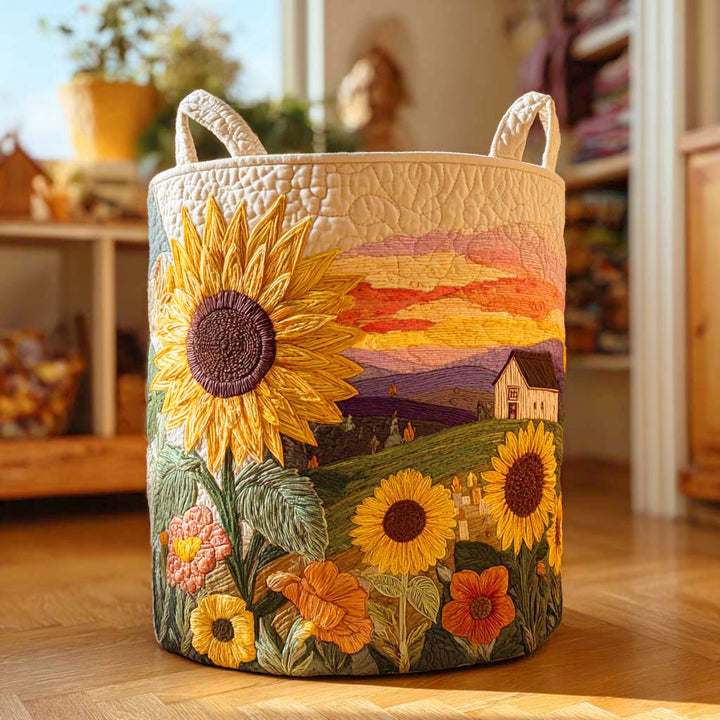 Panier à linge matelassé – Tournesol