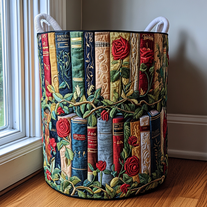 Panier à linge matelassé – Motif littéraire – vue 1