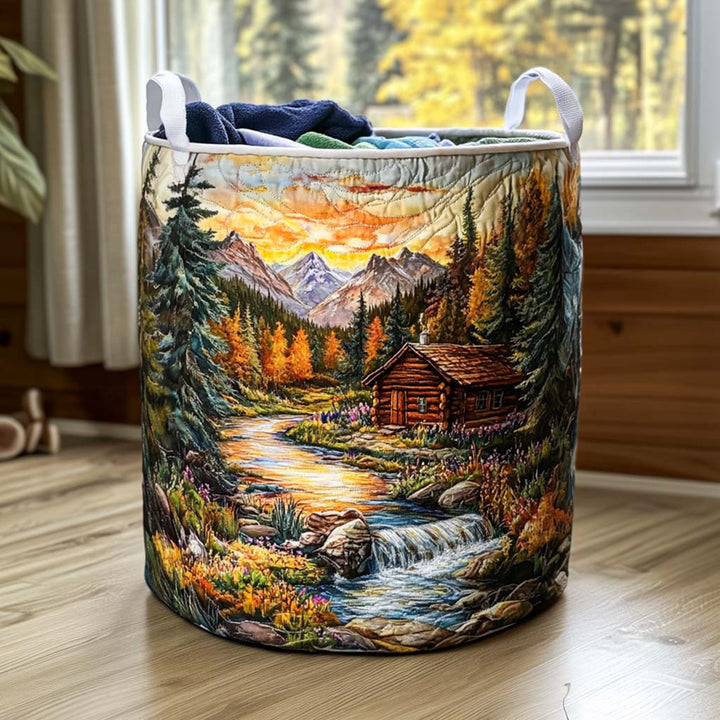 Panier à linge matelassé – Abeilles et fleurs – vue 1