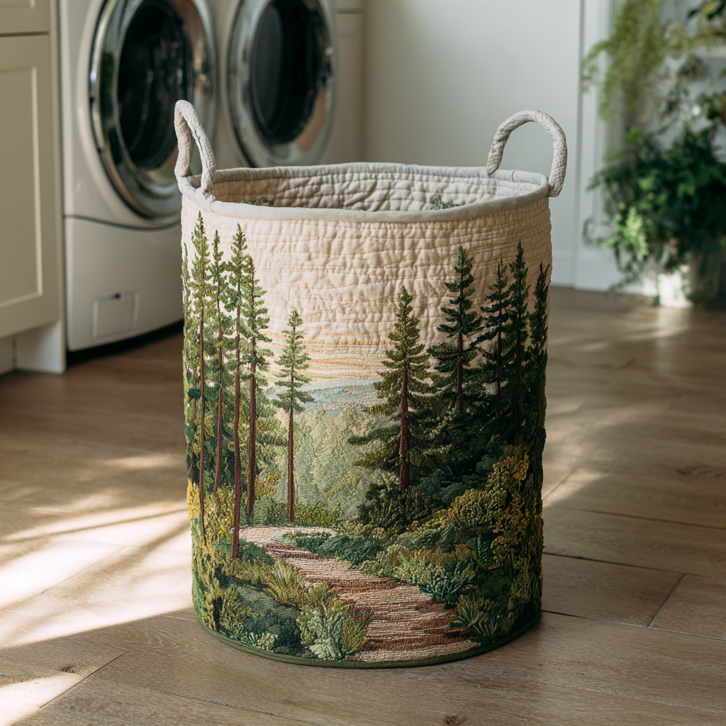 Panier à linge matelassé – Paysage naturel – vue 1