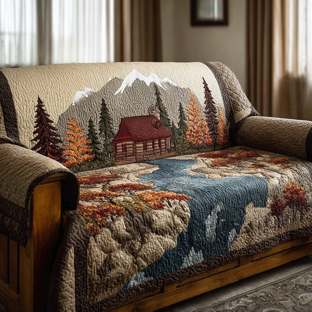 Housse de canapé matelassée – Motif forêt
