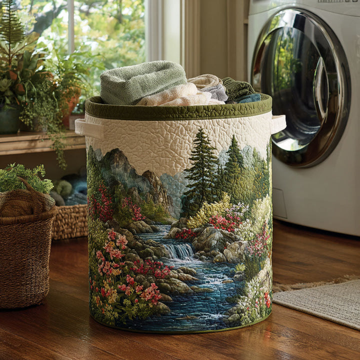 Panier à linge matelassé – Paysage naturel – vue 1