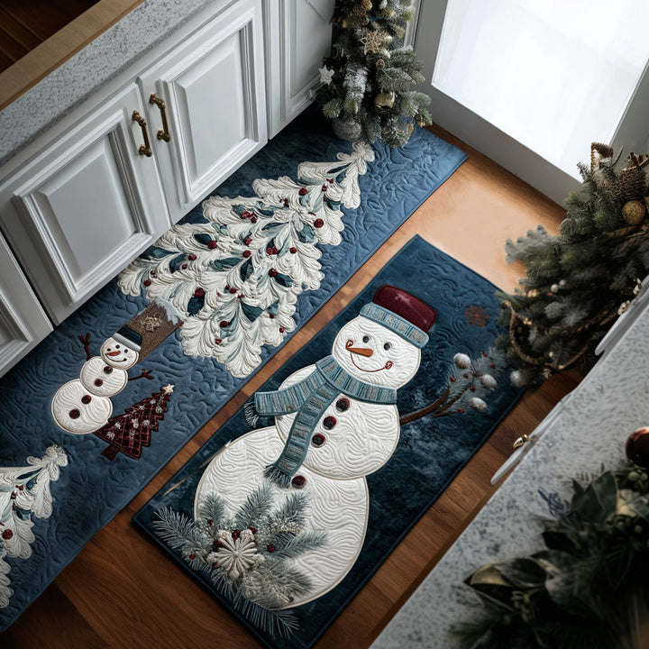 Tapis de cuisine antidérapant – Détails enneigés