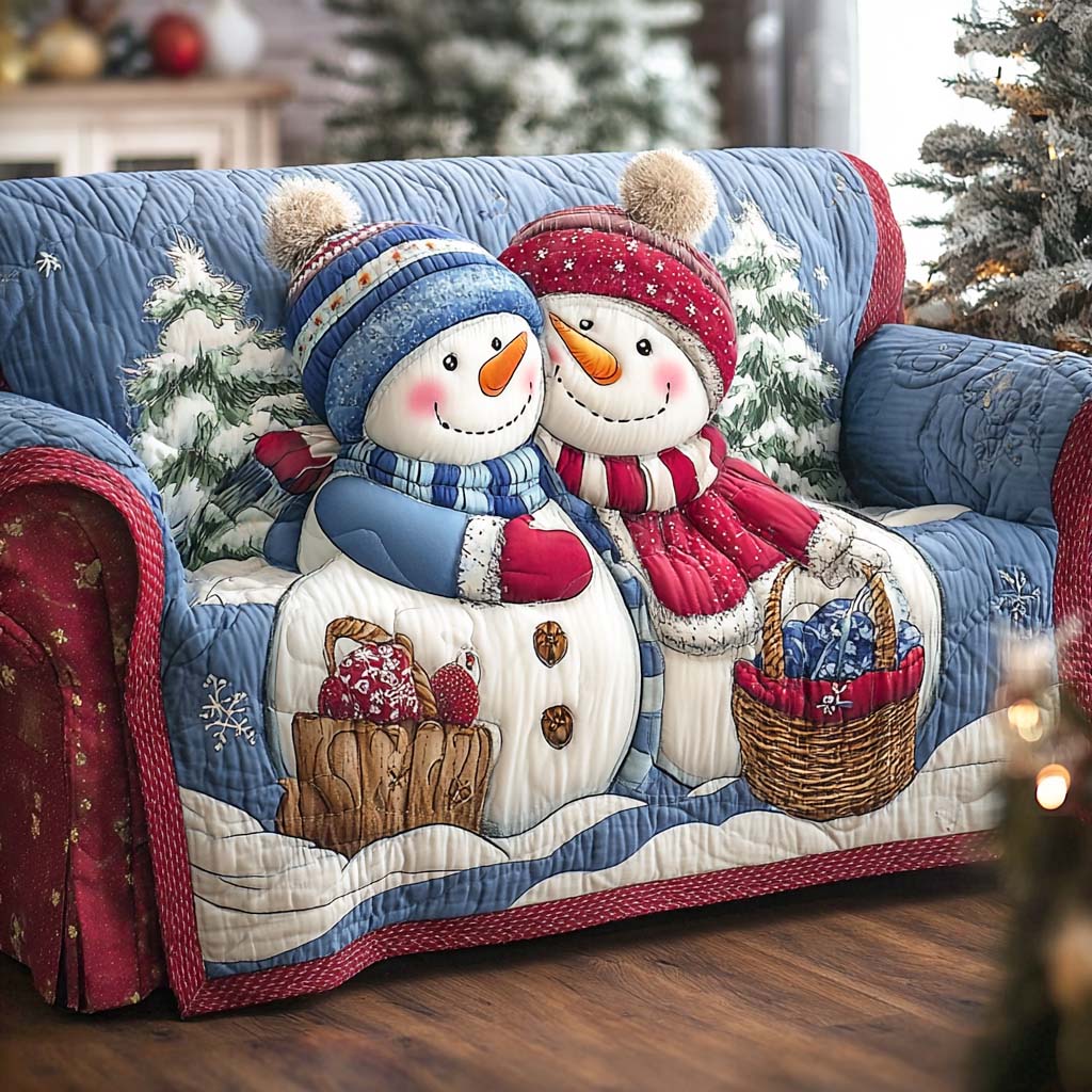 Housse de canapé matelassée – Motif de Noël – image 1