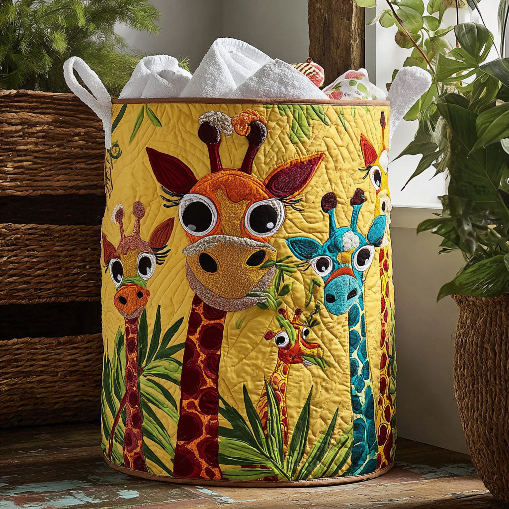 Panier à linge matelassé – Girafe amusante – vue 1