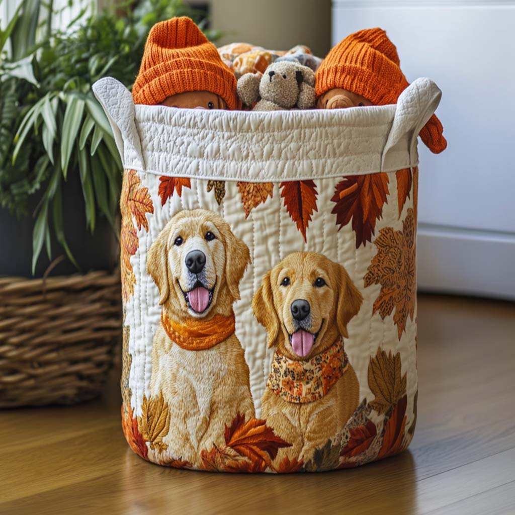 Panier à linge matelassé – Motif floral – vue 1