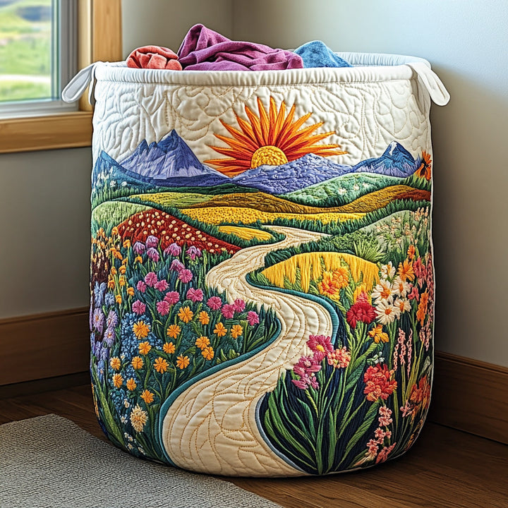 Panier à linge matelassé – Horizon doré – vue 1