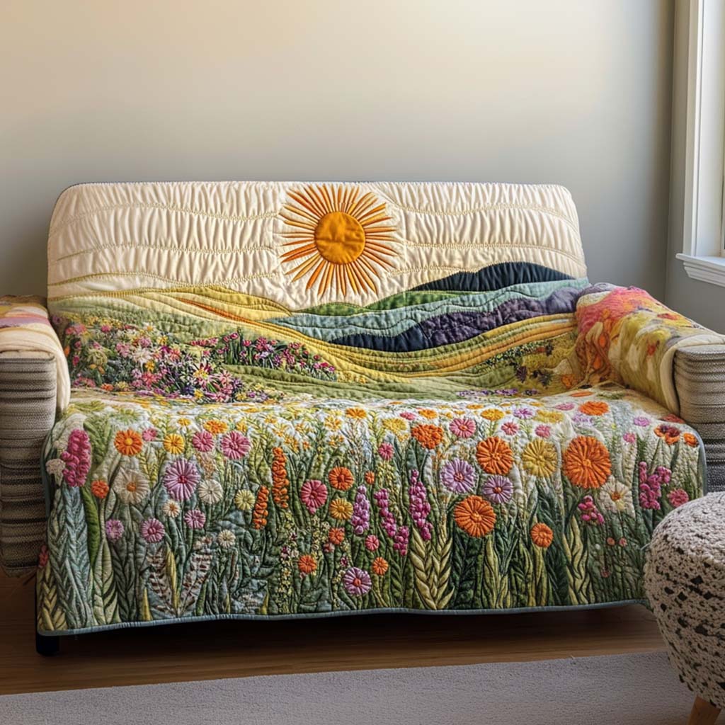 Housse de canapé matelassée – Motif ensoleillé