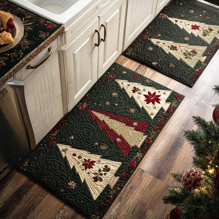 Tapis de cuisine antidérapant – Sapin doré