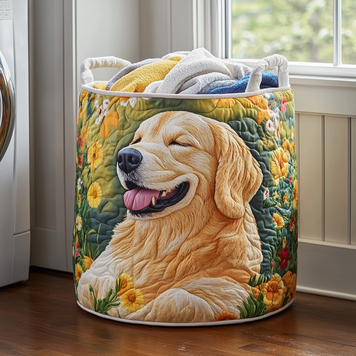 Panier à linge matelassé – Motif chiens
