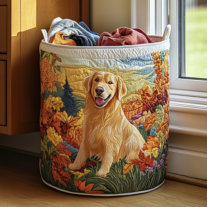 Panier à linge matelassé – Golden Retriever – vue 1