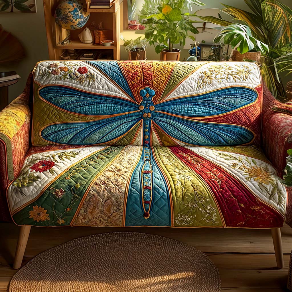 Housse de canapé matelassée – Libellules