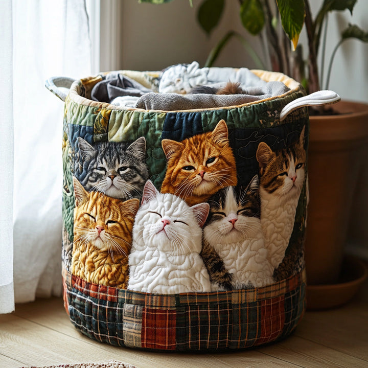 Panier à linge matelassé – Chats – vue 1