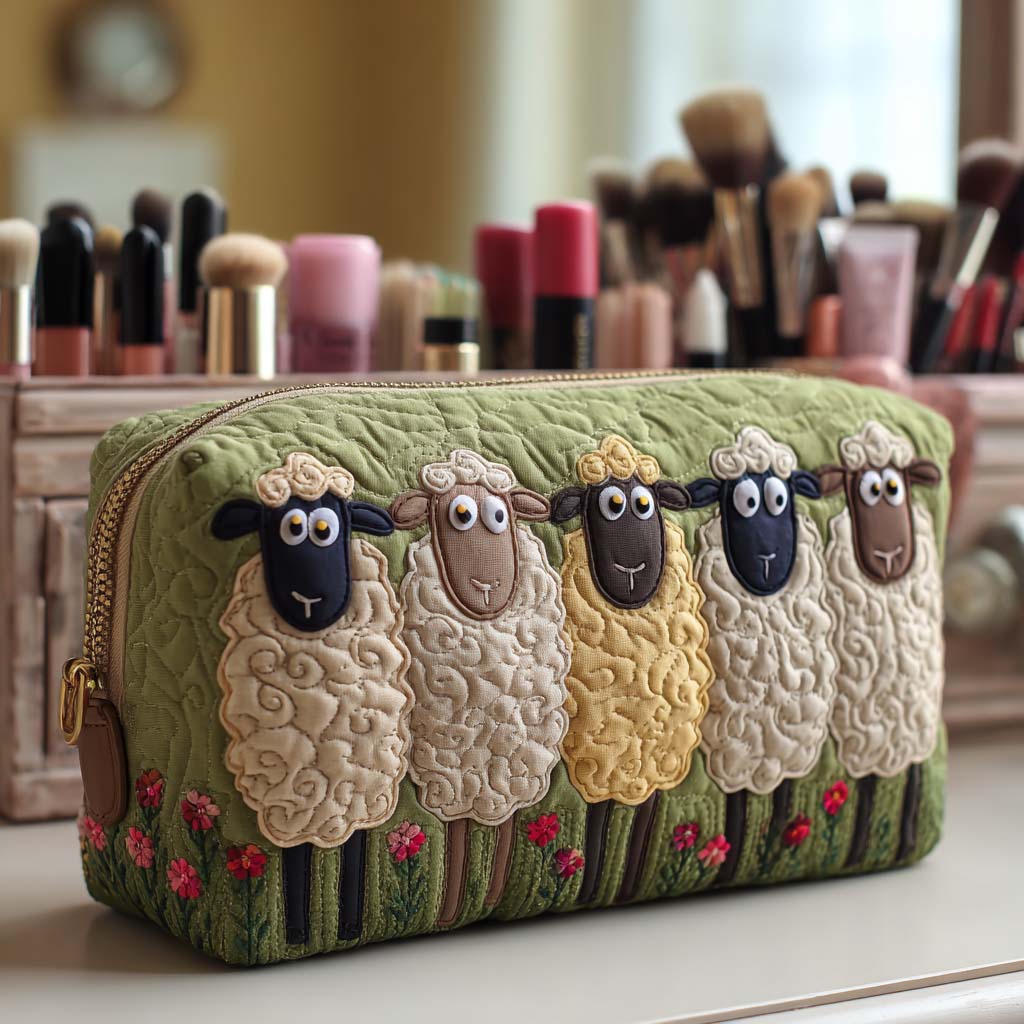 Trousse de maquillage matelassée troupeau joyeux – vue 1 – Maria Milano