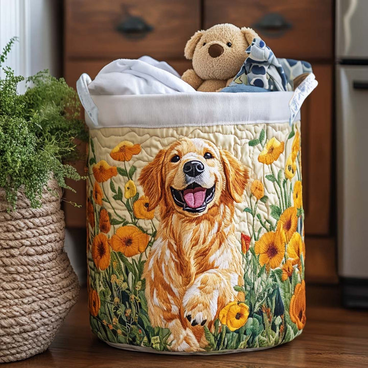 Panier à linge matelassé – Petits chiens joyeux – vue 1