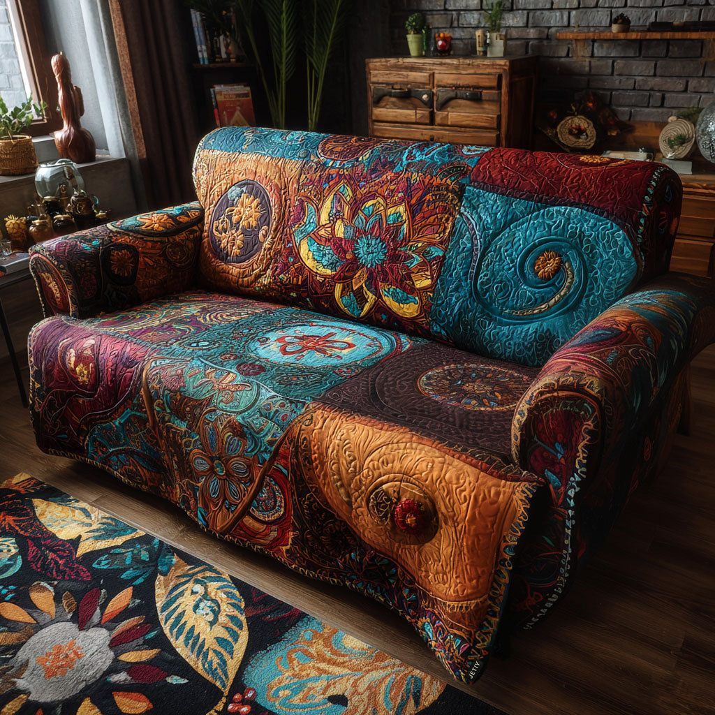 Housse de canapé matelassée – Floraison harmonieuse – image 1