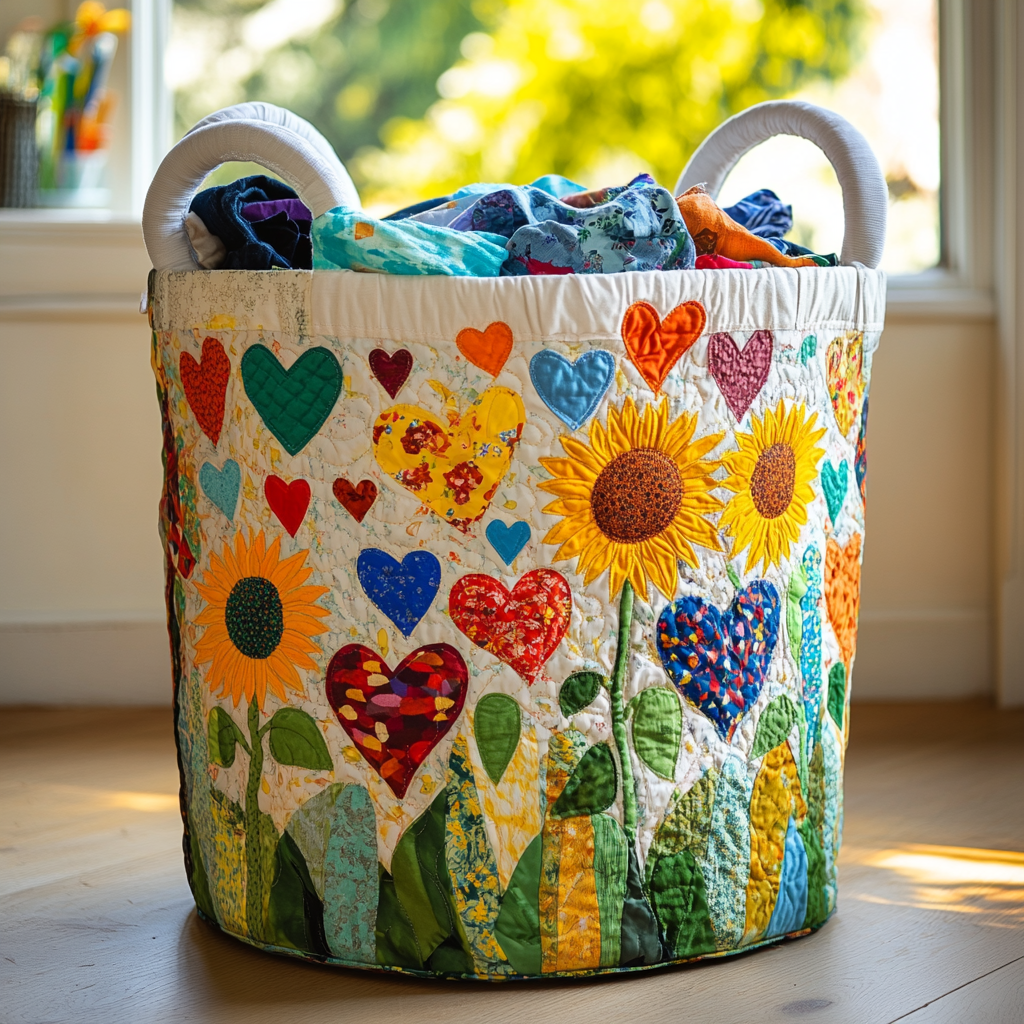 Panier à linge matelassé – Style campagne – vue 1