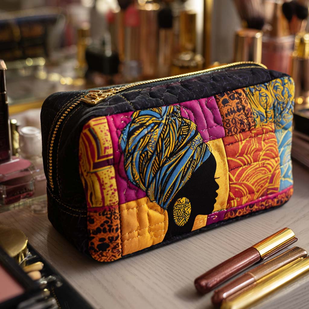 Trousse de maquillage matelassée style héritage lumineux – vue 1 – Maria Milano