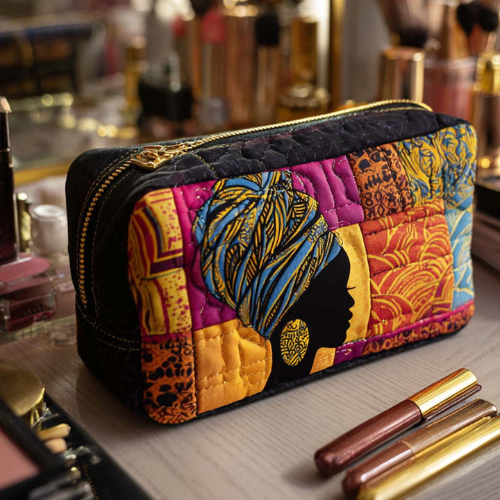 Trousse de maquillage matelassée style héritage lumineux – vue 1 – Maria Milano
