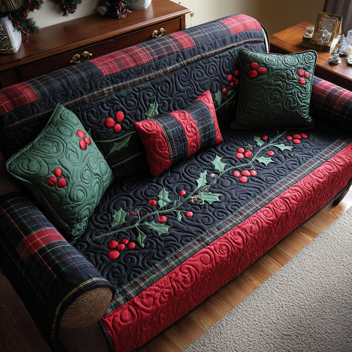 Housse de canapé matelassée – Motif de Noël