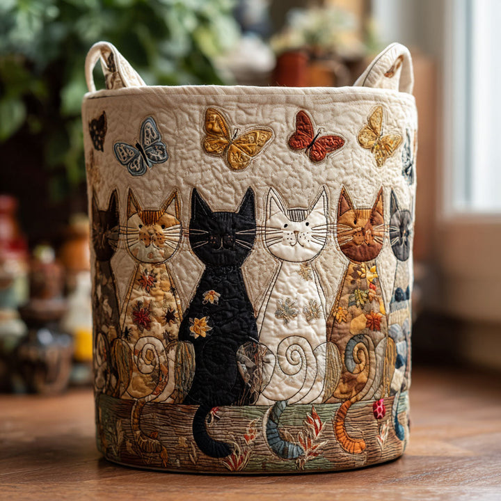 Panier à linge matelassé – Chats – vue 1