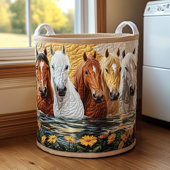 Panier à linge matelassé – Cheval – vue 1
