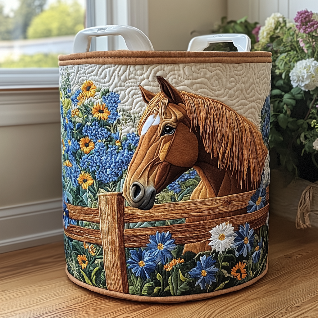 Panier à linge matelassé – Cheval – vue 1