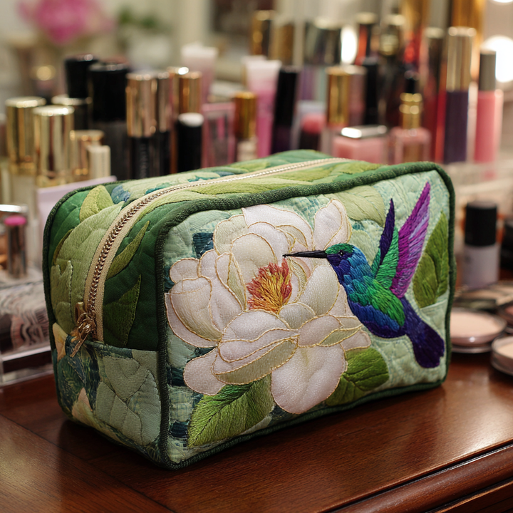 Trousse de maquillage matelassée colibri – vue 1 – Maria Milano