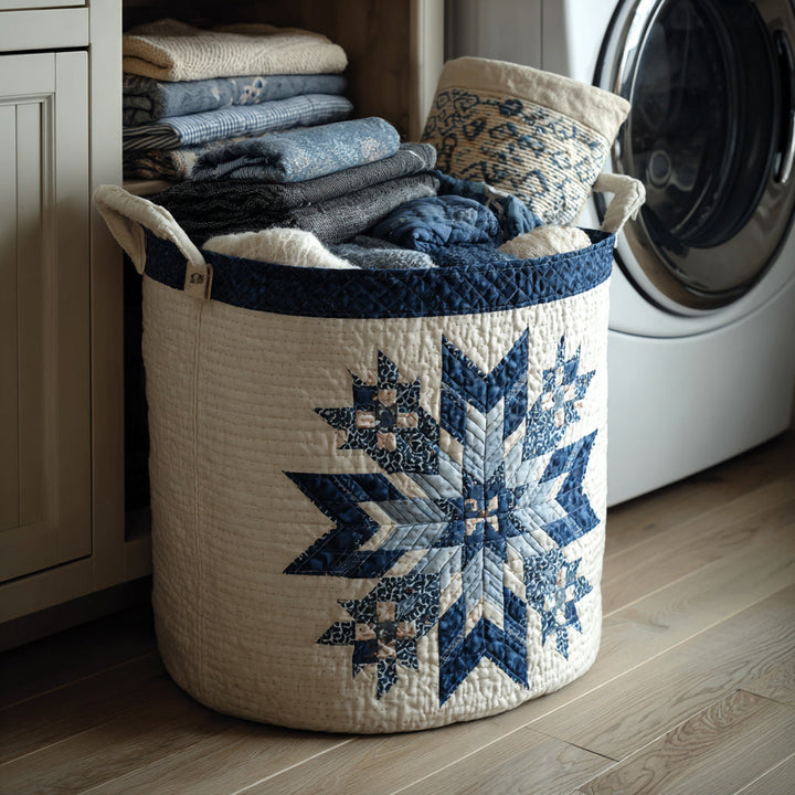 Panier à linge matelassé – Motif hivernal – vue 1