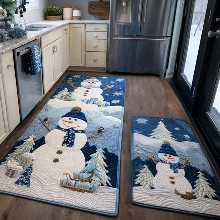 Tapis de cuisine antidérapant – Détails enneigés