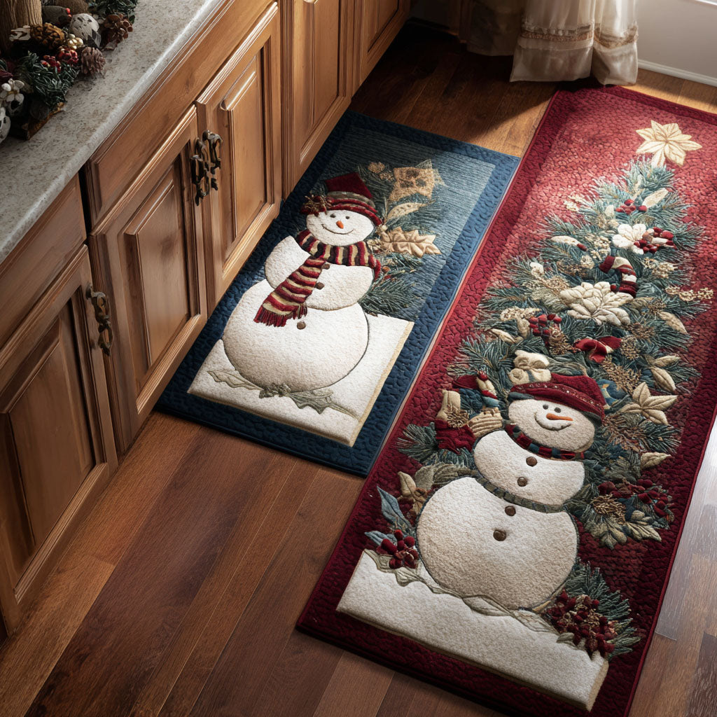Tapis de cuisine antidérapant – Givre de fête