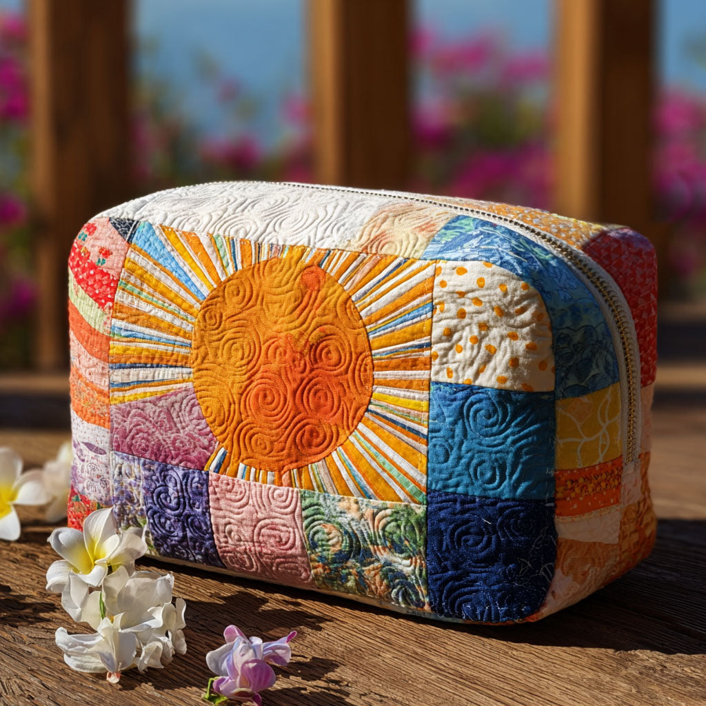 Trousse de maquillage matelassée soleil délicat – vue 1 – Maria Milano
