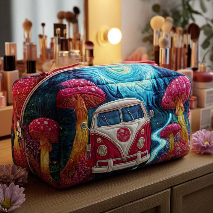 Trousse de maquillage matelassée combi et champignons colorés – vue 1 – Maria Milano