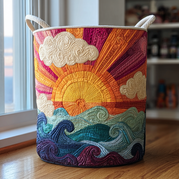 Panier à linge matelassé – Motif floral