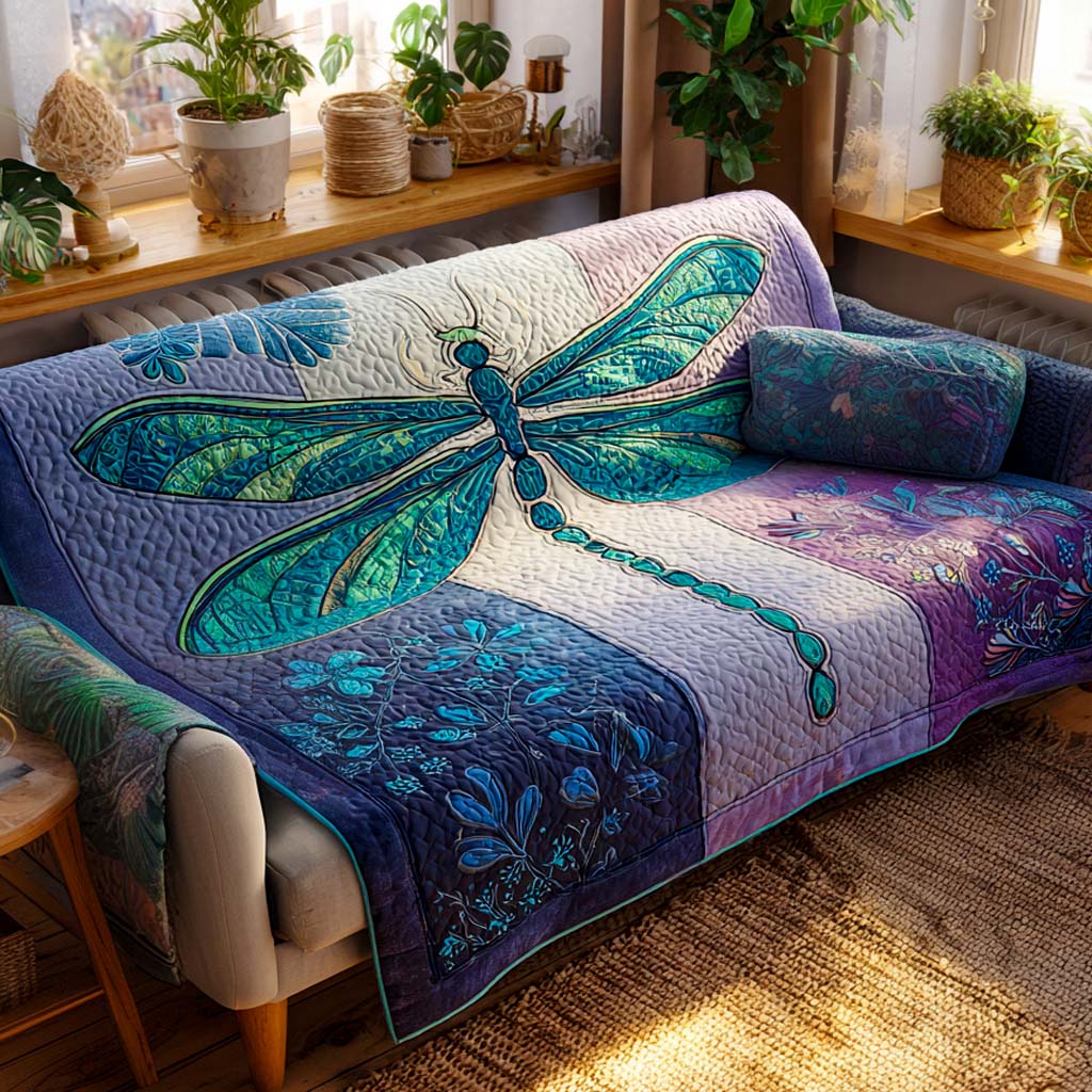 Housse de canapé matelassée – Libellules