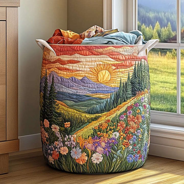 Panier à linge matelassé – Campanules – vue 1