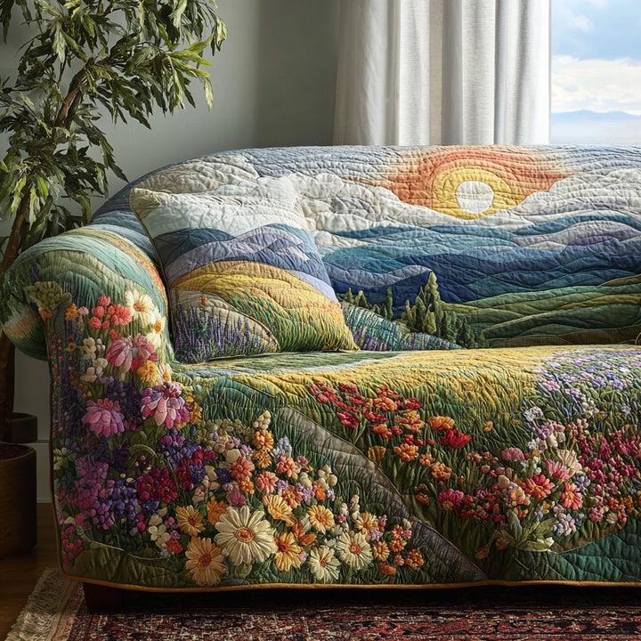 Housse de canapé matelassée – Prairie lumineuse – image 1
