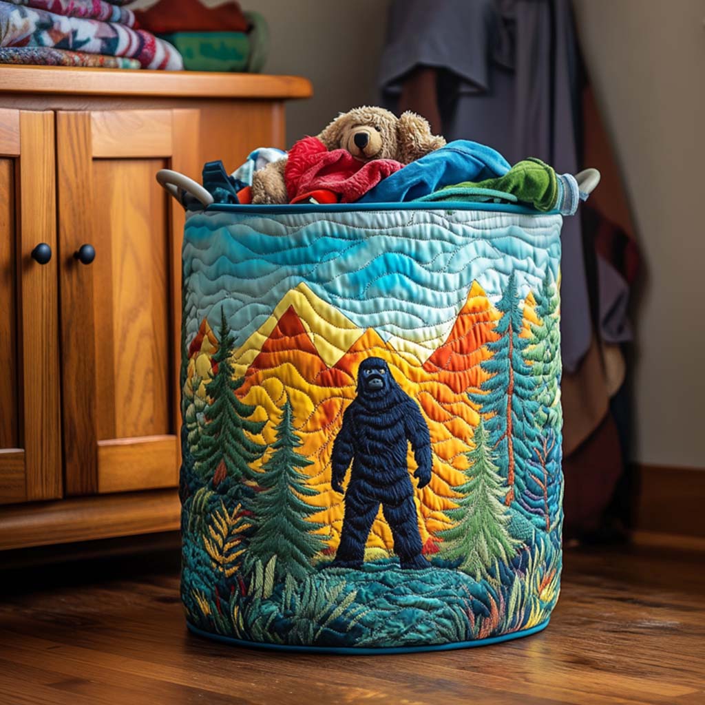 Panier à linge matelassé – Paysage de montagne – vue 1