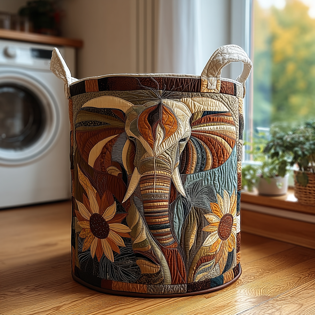 Panier à linge matelassé – Éléphant – vue 1