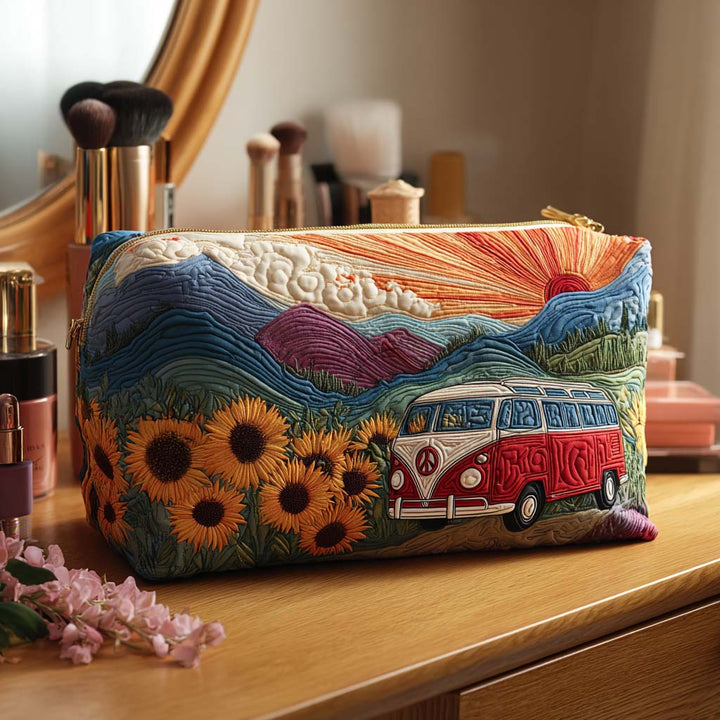 Trousse de maquillage matelassée voyage dans la nature – vue 1 – Maria Milano