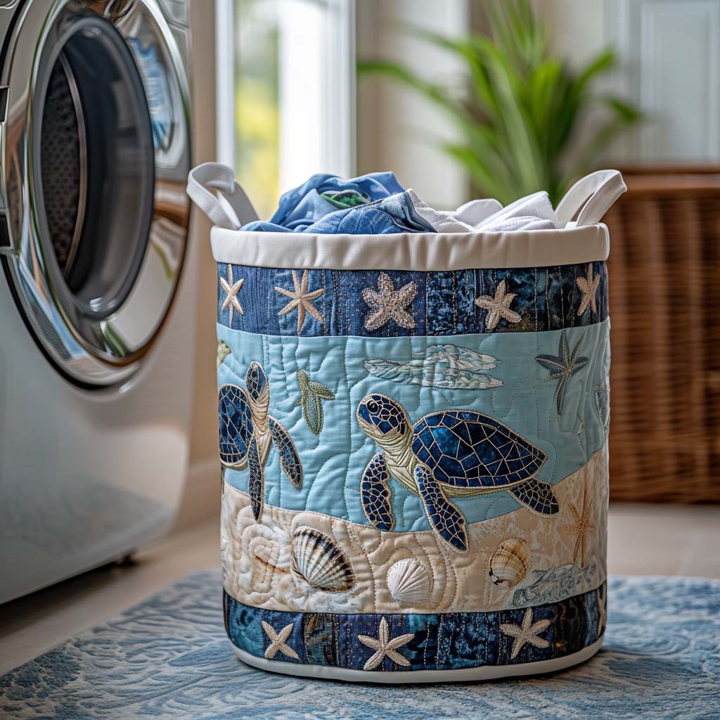 Panier à linge matelassé – Tortue marine