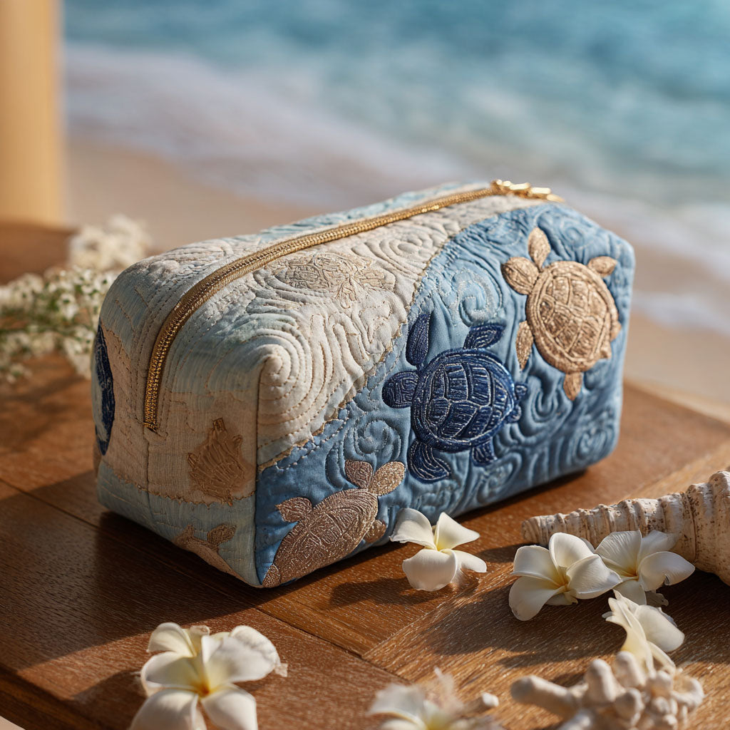 Trousse de maquillage matelassée tortue marine – vue 1 – Maria Milano