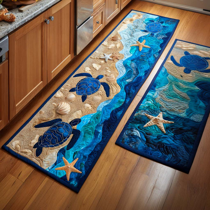 Tapis de cuisine antidérapant – Élégance océanique