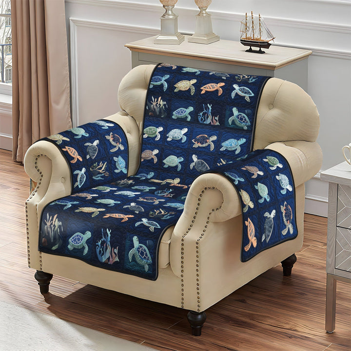 Housse de canapé matelassée – Motif océanique